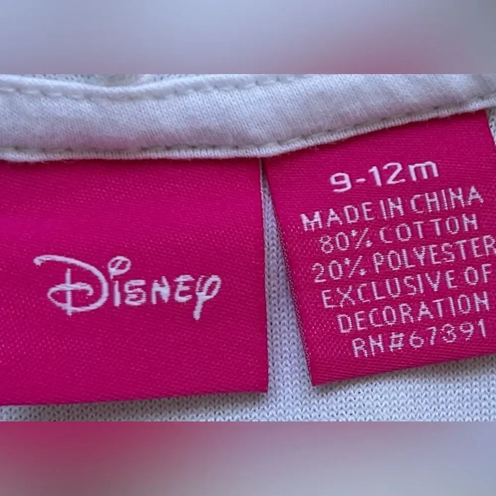 Disney Baby Girl Minnie Mouse Hooded Beach Coverup Dress with Ears. 9-12 Months.